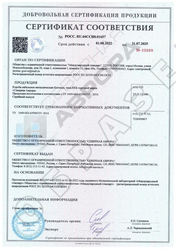 Сертификат соответствия ГОСТ Р на ККБ