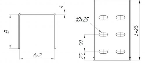 Стартовый кронштейн приварной П-образный с двойной перфорацией СКПП2 - подробное фото